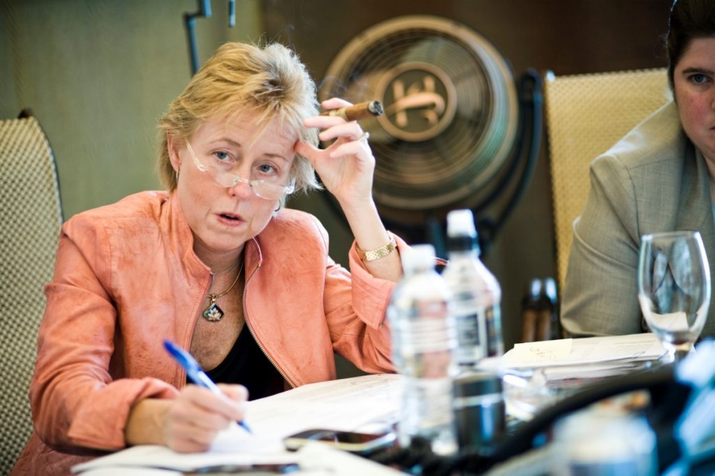 After working as a commissioner and Gov. Arnold Schwarzenegger’s chief of staff, Susan P. Kennedy (seen here at a meeting in Schwarzenegger’s smoking tent at the Capitol) went to lobby for Lyft in late 2012, just as the utilities commission was considering how to regulate the new ride-hailing companies. Photo by Max Whittaker for the Wall Street Journal