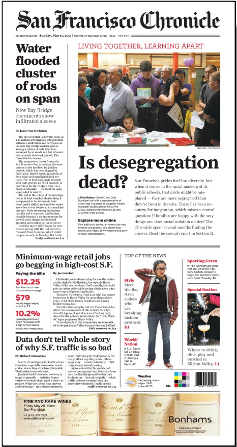May 17, 2015 cover of San Francisco Chronicle