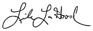 Lila LaHood, signature
