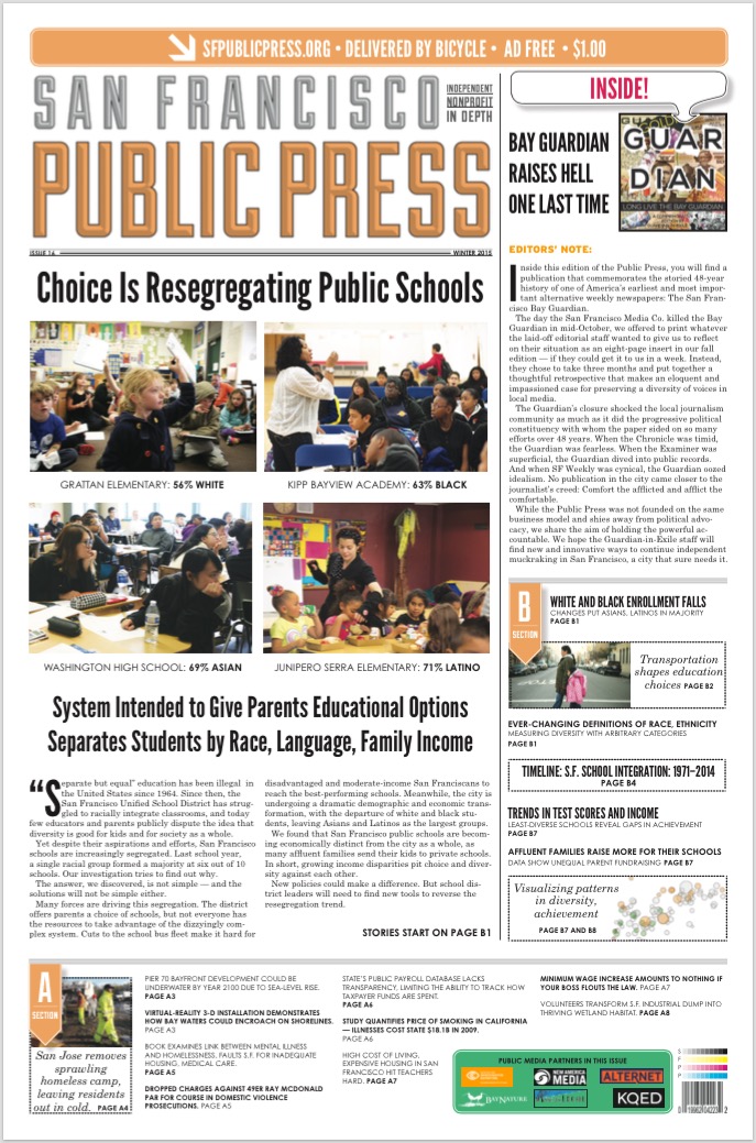 Cover of the Winter 2015 issue of the San Francisco Public Press